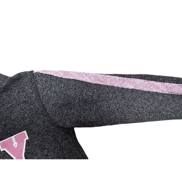 DKNY Kids Logo Hoodie Sweater with Pocket Grey and Pink Size 5 - Picture 3 of 5